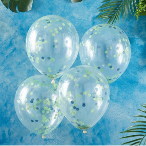 Balões Confetis Verdes - Conj. 5